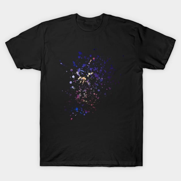Nebula Paint Spatter Design T-Shirt by PowderShot